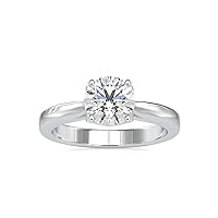 1 1/5 Carat Round Moissanite Solitaire Engagement Ring for Women in 14k Gold (G, VS2, DEW) Anniversary Promise Ring for Her Size 4 to 10.5 by VVS Gems