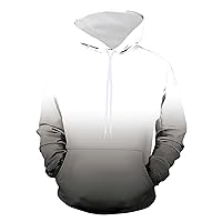 Mens Stylish Hoodies Comfy Fleece Sweatshirt Gradient Print Pullover Tops Lightweight Drawstring Athletic Sweater