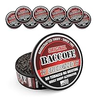 10 Cans, BaccOff Energized Original Fine Cut, Premium Tobacco Free, Nicotine Free Snuff Alternative