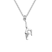 BNQL Gymnastics Necklace Gymnast Gifts Gymnastics Jewelry Gifts for Girls Gymnastics Pendant Team Gifts (necklace)