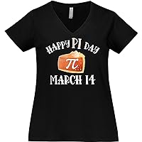 inktastic Happy Pi Day March 14 Pumpkin Pie Slice Women's Plus Size V-Neck