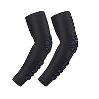 Arm Elbow Sleeves (2 Pack), Honeycomb Crashproof Arm Elbow Pads for Youth Adult Sports Football Basketball Shooting