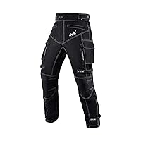 HWK Motorcycle Pants for Men and Women with Water Resistant Cordura Textile Fabric for Enduro Motocross Motorbike Riding & Impact Armor, Dual Sport Motorcycle Pants with 34