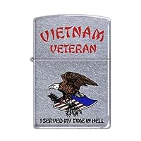 Vietnam Veteran ~ I Served My Time ~ Chrome Zippo Lighter
