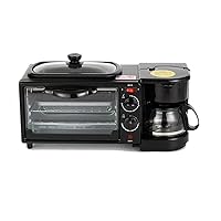 toaster Black 3 In 1 Toaster 9L Multifunctional Breakfast Machine Mini Home Oven Coffee Pot Stainless Steel Frying Pan