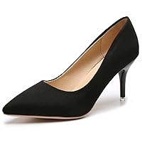 Classic Suede High Stiletto Heels for Women,Office Lady Dress Pumps with Pointed Toe