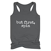 But First, Spin Letter Print Tank Tops for Women, Ladies Summer Beach Funny Sayings Print Racerback Tanks Vest Shirts