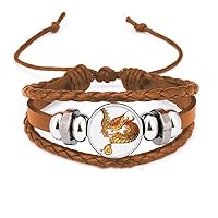 Colorful Phoenix Animal Art Outline Bracelet Wristband Leather Jewelry Ornament
