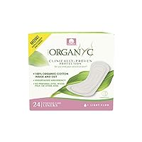 Organyc 100% Certified Organic Cotton Folded Panty Liner, Ultra Thin, Light Flow, 12 Pack of 24 Count, Bulk/Case Pack