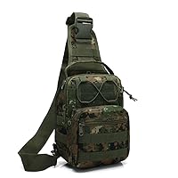 Men Backpack Molle Tactical Sling Chest Pack Shoulder Bag Outdoor Hiking Travel