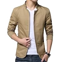 Men Jacket Standing Collar Slim Fit Casual Male Jackets Clothing Plus