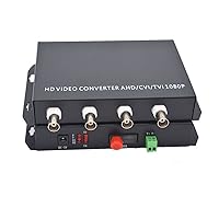 4 Channels HD Video Over Fiber Optic Media Converters - for 1080p 960p 720p CVI TVI AHD HD Camera (with RS485 Data)