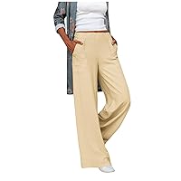 Palazzo Pants for Women Quick-Drying Pants Women's Wide-Leg Ladies Long Trousers Leggings with Pocket
