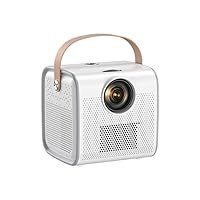 Portable 1080p Projector for Entertainment, HD Video Playback, 3.5mm Audio Connector, HDMI Port, White