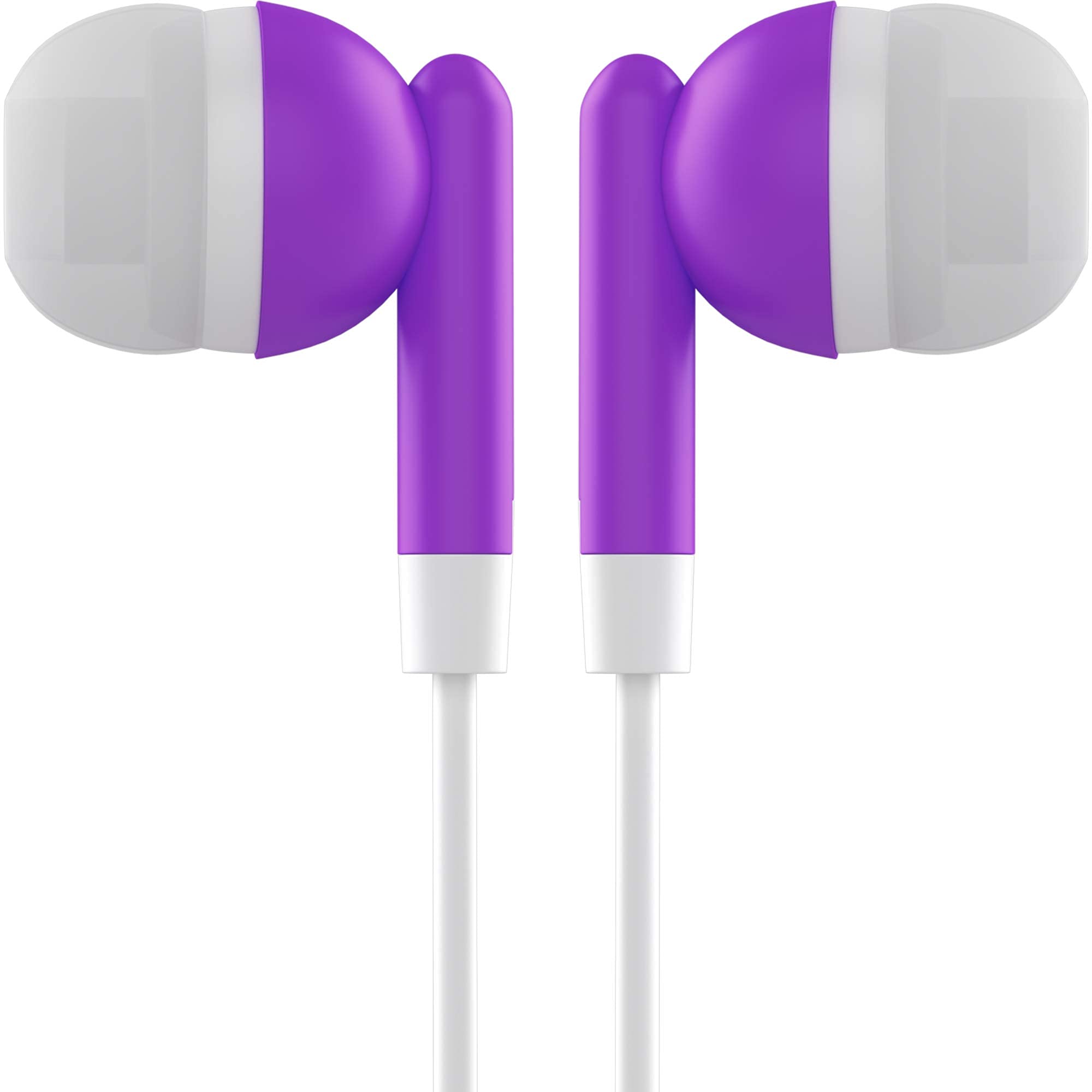 Maeline Bulk Earbuds with 3.5 mm Headphone Plug - 10 Pack - Purple