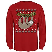 Old Glory Big Hanging Sloth Ugly Christmas Sweater Mens Long Sleeve T Shirt