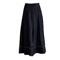 Women Retro V Neck Chinese Hanfu Element Long Sleeve Loose Silk Fragrant Cloud Yarn Print Dress 37