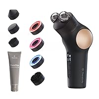 PRO Microcurrent Facial Device - 8-in-1 Compact Face Massager, Facial Kit & Face Sculpting Tool with LED Light Therapy for Skin Tightening, Anti Wrinkle, Anti Aging & Skin Care (Black)