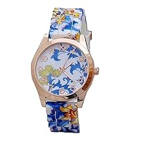 Watches, Women Watch, Silicone Flower Printed Causal Quartz Wrist Watches for Girls Women, Wrist Watch for Girls