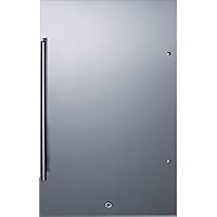 Summit Appliance SPR196OSCSS Commercially Approved ENERGY STAR Certified Outdoor Shallow Depth All-Refrigerator with Stainless Steel Exterior, Adjustable Thermostat, Professional Handle and Lock