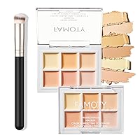 6 Color Correcting Concealer Palette With Concealer Brush, Tattoo Concealer, Cream Contouring Makeup Kit, Corrects Dark Circles Red Marks Scars Light Mediumor creamy concealer A2