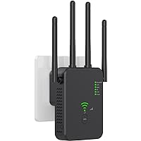 WiFi Extender, 1200Mbps Wi-Fi Signal Booster Amplifier for Home Cover Up to 9800sq.ft WiFi 2.4&5GHz Dual Band Wireless Repeater, 4 Antennas 360° WiFi Amplifier, WiFi Range Extender with Ethernet