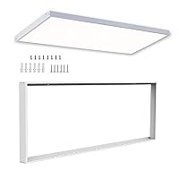 10 Pack 2x4 Surface Mount Kit Aluminum Frame for 2x4 LED Flat Panel Light - 2x4 LED Drop Ceiling Light, Not Included LED Panel Light