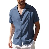 Summer Shirts for Men Elegant Formal Shirt Casual Blouses Male Short Sleeve Social Top Dress Business