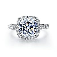 TenFit Jewelry 3 Carat VVS1 Simulated Diamond Engagement Ring for Women Silver Wedding Jewelry