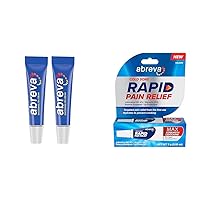 10 Percent Docosanol Cold Sore Treatment, Treats Your Fever Blister in 2.5 Days - 0.07 oz Tube x 2 & Cold Sore Treatment Rapid Pain Relief Cream - 1 Tube, 3 Grams
