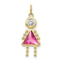 10k Yellow Gold Polished October Girl Charm Pendant Necklace Measures 20x10mm Wide Jewelry Gifts for Women