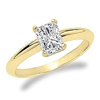 1 Carat Laser Inscribed IGI Certified Radiant Cut Lab Grown Diamond 14K Solitaire Engagement Ring (G-H Color, VS2-SI1)