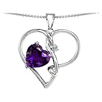 Sterling Silver Large 10mm Heart Shaped Simulated Stone Knotted Heart Pendant