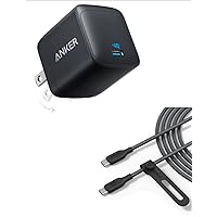 Anker 543 USB C to USB C Cable (140W, 10ft), USB 2.0 Bio-Nylon Charging Cable & 45W USB C Super Fast 313 Charger, Ace Foldable PPS Fast Charger Supports Super Fast Charging 2.0