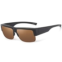 CAXMAN Fit Over Glasses Sunglasses for Men & Women Polarized Lens 100% UV Protection