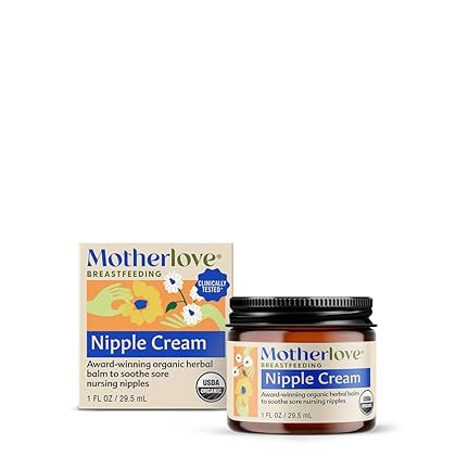 Motherlove Nipple Cream (1 oz) Organic Lanolin-Free Nipple Cream for Breastfeeding—Benefits Nursing & Pumping Moms
