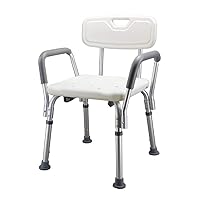 Shower Chair for Elderly, Shower Seat with Arms and Back, Bathroom Shower Safety Shower Stool Aid for Seniors and Adults, Non-Slip Bathtub Lifts, Adjustable Height