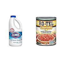 Clorox Splash-Less Bleach1 40 Fluid Ounce & Rotel Diced Tomatoes with Green Chiles 10 Oz Bundle