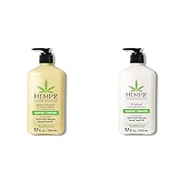 Hempz Body Lotion - Sweet Pineapple and Honey Melon - Daily Moisturizing Cream - 17oz & Original, Natural Hemp Seed Oil Body Moisturizer with Shea Butter and Ginseng