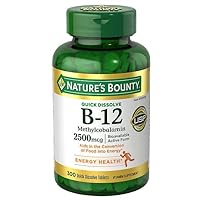 Vitamin B-12 2500 mcg, Natural Cherry Flavor (300 Tablets) Quick Dissolve Fast Acting