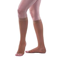Allegro 15-20mmHg Essential 17 Sheer Support Open Toe Compression Sock - Comfortable, Open Toe, Knee High Support Stockings