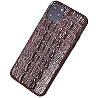 Crocodile Leather Back Phone Cover, for Apple iPhone 13 (2021) 6.1 Inch Fully Wrapped Shockproof Brown Case [Screen & Camera Protection] (Color : Caudal Fin)