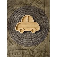 Sincerely Enzi® Bamboo Baby Car Suction Plate - Natural Bamboo Dinnerware for Babies and Toddlers (Baby Led Weaning)