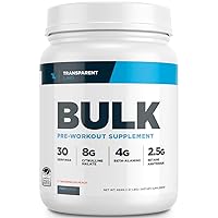 Transparent Labs Bulk Pre Workout Powder - Naturally Sweetened Advanced Pre-Workout Formula for Muscle Building and Strength - 30 Servings, Watermelon