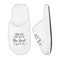 Grow Old With Me Memory Foam Slippers - The Best Is Yet To Be Slippers - Text Design Slippers