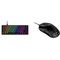 HyperX Alloy Origins 60 - Mechanical Gaming Keyboard & Pulsefire Haste – Gaming Mouse, Ultra-Lightweight, 59g, Honeycomb Shell, Hex Design