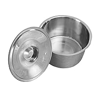 BESTOYARD Metal Bowl with Cover Containers with Lids Seasoning Containers Stainless Steel Bowls for Mixing Salad Condiments Containers Stainless Steel Basin Castor Non-magnetic