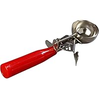 Carlisle FoodService Products 60300-24 Stainless Steel Portion Control Disher Scoop, 1.8 oz, Red