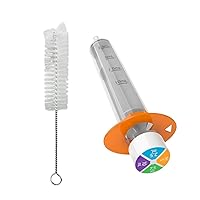 EZY DOSE Kids Baby Oral Syringe & Dispenser with Cleaning Brush, True Easy Design for Liquid Medicine, Easy to Control, 10 mL/2 TSP Color Coded, BPA Free, Made in the USA