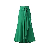 Womens Dresses Formal Long Sleeve, Waistband Lace Wrapped Hip Fishtail Skirt High Waist Sexy Irregular Half Le